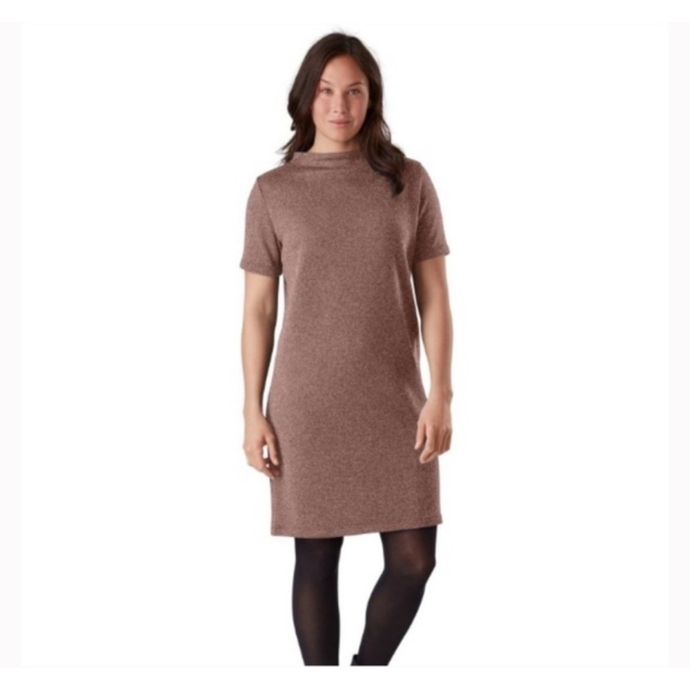 Arc'teryx Laina Fleece Mock Neck Dress‎ Small Brown Short Sleeve Pullover